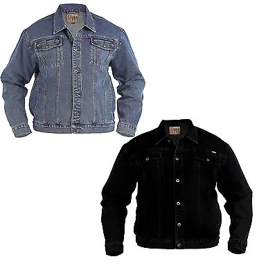 Buy Mens Denim Jacket Aztec Duke Jeans Tough Heavy Duty Classic Western Style Coat • 16.89£