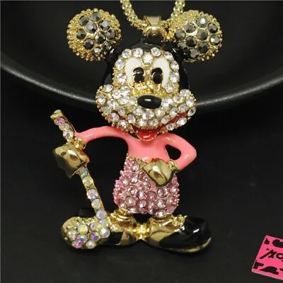 Buy Designer Inspired Mickey Mouse Golf Pendant With Nodding Head 18K Gold Plated • 11.99£