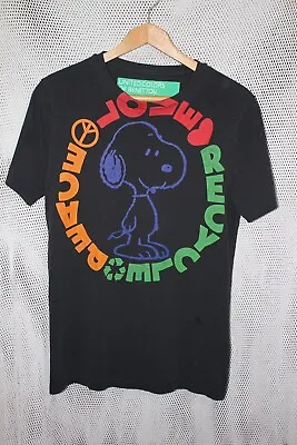 Buy Peanuts Snoopy T-Shirt MEDIUM BLACK United Colors Of Benetton Oversized  • 22.40£