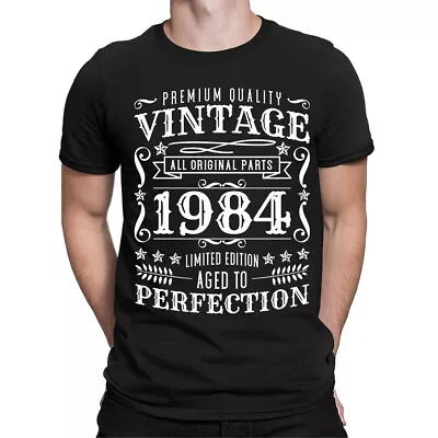 Buy Vintage 1984 Aged To Perfection Original Parts Mostly Birthday Mens T-Shirts #E1 • 13.49£