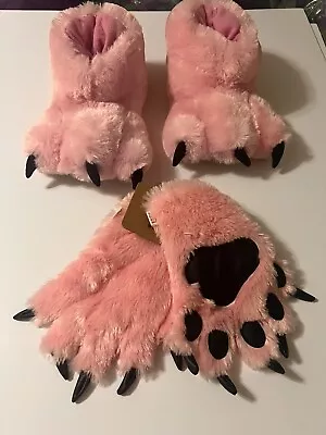Buy Lazy  One  Bear  Paw  Slipper  XL  Mens7.5-10  Women 8.5-11  Mitt  Size L  Pink • 25.07£