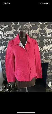 Buy Lovely Cerise Pink Linen Faithful & True Mantaray Light Summer Jacket Sz 8 • 4.99£