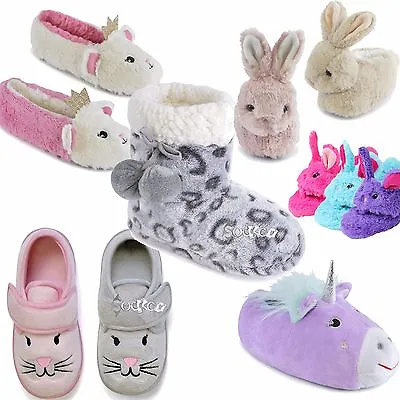 Buy Girls Kids Bootee Ballet Novelty Slippers Children's Unicorn Soft 3D Sizes 9-3 • 7.99£