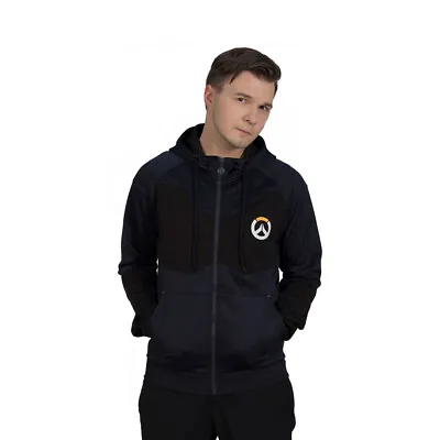Buy OVERWATCH Athletic Tech Full Length Zipper Hoodie Extra Extra Large Black/Blue • 39.09£