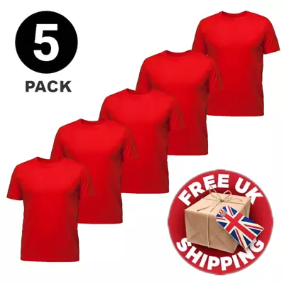 Buy Mens Heavy Blend Plain T-Shirt 100% Cotton High Quality Short Sleeve 3 Pk 5 Pack • 15.99£