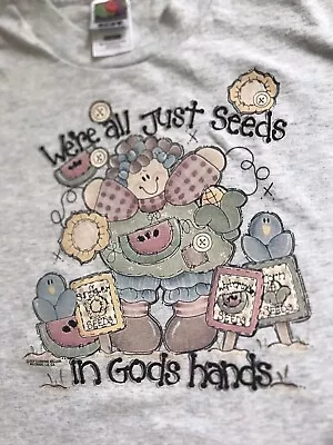 Buy VINTAGE 90s Single Stitch T-Shirt ‘Seeds In God’s Hands’ Religious Tee LARGE 95. • 14.47£