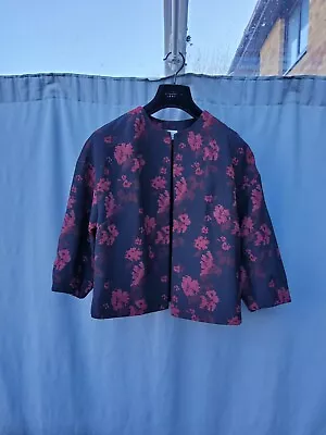 Buy M&S Black Floral Jacquard Jacket Size 12 VGC • 12£