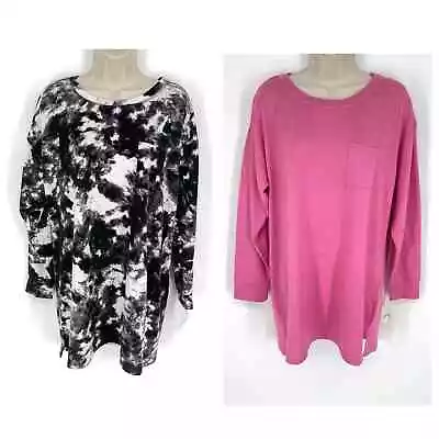Buy Jenni NEW Women's 2 Pack Bundle Sleep Shirts M White Dynamic, Pink Tease • 40.15£