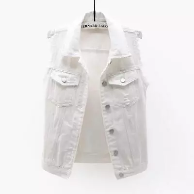 Buy Women Denim Vest Coat Waistcoat Top Jeans Sleeveless Jacket Casual Fashion • 19.94£