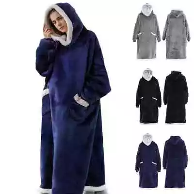 Buy Hoodie Blanket Oversized Warm Plush Sherpa Fleece Giant Big Hooded Sweatshirt • 11.95£
