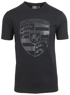 Buy Porsche Men's Short Sleeve Car Emblem T-Shirt 100% Cotton Black Crew Neck • 70.80£