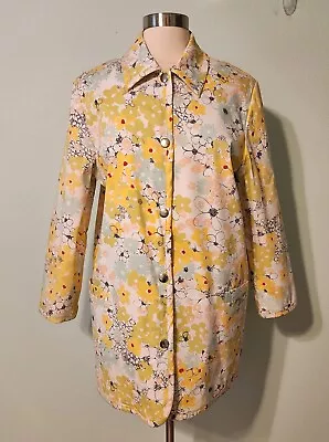Buy Vintage 1960s 1970s Harve Benard Happy Flower Power Mod Raincoat Jacket Size 12 • 25.08£