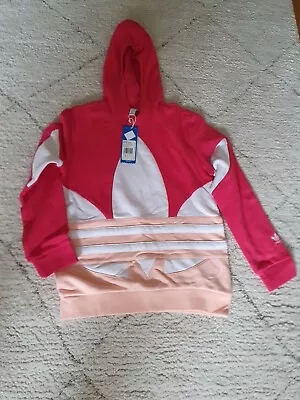 Buy Adidas Originals Kids Hoodie Brand New With Tags - Large Trefoil Red White Peach • 22£