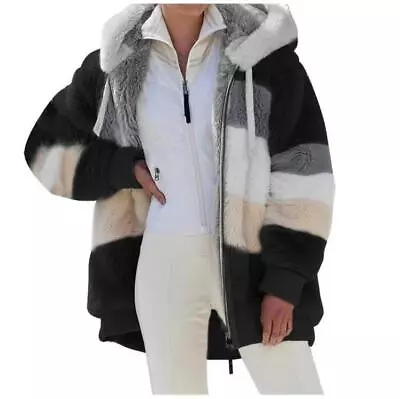 Buy Womens Teddy Bear Fleece Hoodie Tops Ladies Casual Baggy Zip Up Jacket Warm Coat • 26.39£