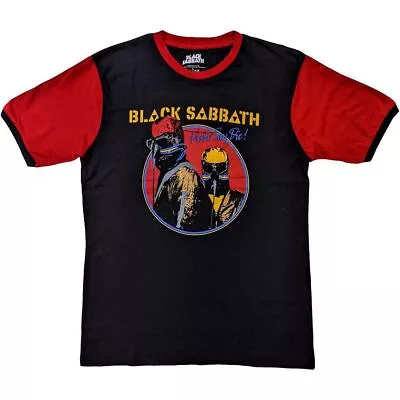 Buy Black Sabbath 'Never Say Die'  Red / Black Ringer T Shirt - NEW • 15.99£