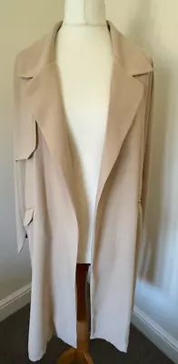 Buy Beige Edge To Edge  Long Jacket From NEXT Size 16. Half Cape Feature To One Side • 12£