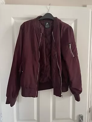Buy Women’s Burgundy Bomber Jacket Size 12 • 5.02£