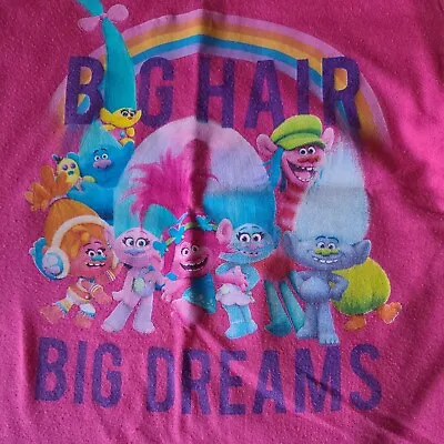 Buy Dreamworks Trolls Big Hair BIG Dreams Girls Tshirt Sz XS • 4.81£