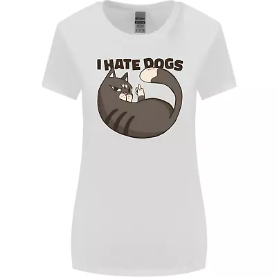 Buy I Hate Dogs Funny Cat Lover Womens Wider Cut T-Shirt • 8.49£