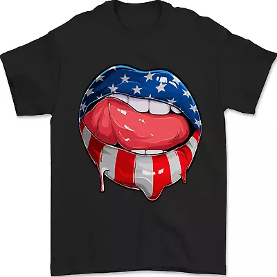 Buy USA Sexy Lips America Mens T-Shirt 100% Cotton • 8.49£
