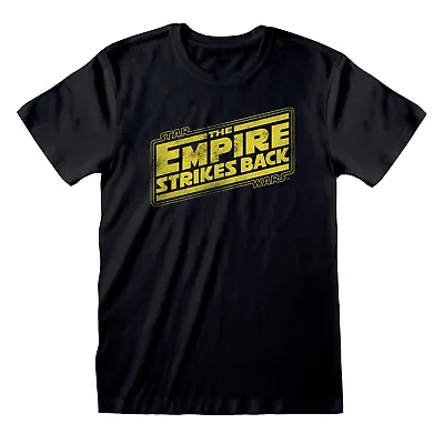 Buy Official Star Wars The Empire Strikes Back Logo Distressed Print Black T-shirt • 13.99£