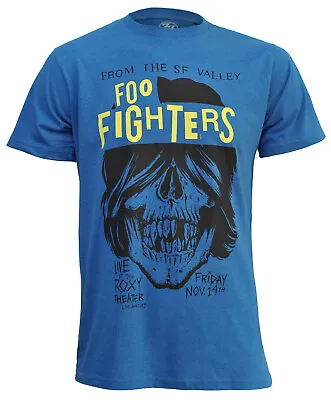 Buy Foo Fighters T Shirt Roxy Flyer Official Dave Grohl Rock Band Logo Blue New • 17.89£