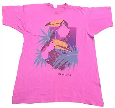 Buy Vintage Key West 1985 Toucans Single Stitch T Shirt Size XL • 20£
