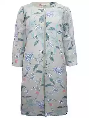 Buy EAST STONE Linen Blend Floral Print Longline Jacket - Size 10 • 25.99£