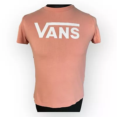 Buy Vans Flying V Crew T-Shirt Womens Medium Coral Peach Short Sleeved UK M • 9.99£