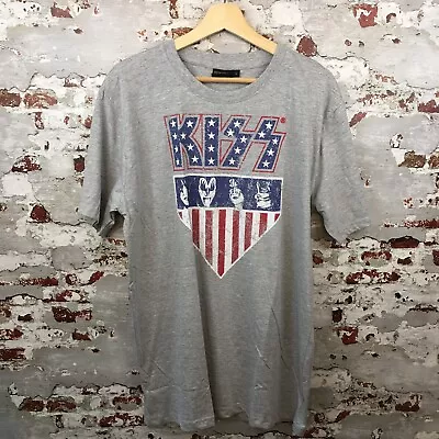 Buy Kiss T Shirt Grey American Rock Band Tee Gene Simmons L Large Brand New • 15.99£