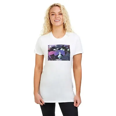 Buy Official Disney Ladies  Alice In Wonderland Lost T-shirt White S - XL • 10.49£