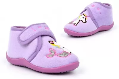 Buy Girls Slippers Kids Slippers Bootie Slippers Mermaid Unicorn Slippers Lilac Size • 9.97£
