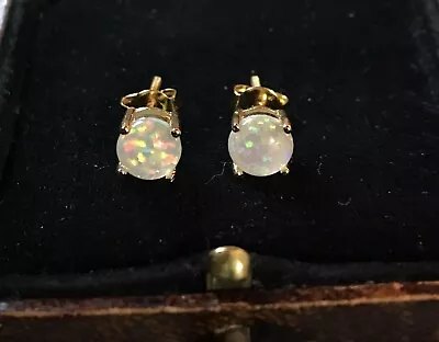 Buy Vintage Style Jewellery Opal Earrings 18K Gold Plated • 6.99£