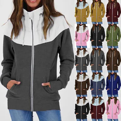 Buy Ladies Women Casual Coat Sweatshirts Zip Up Jacket Hoodies Tops Plus Size 6 - 24 • 17.27£