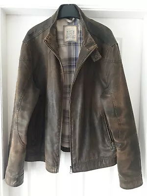Buy Mens M&S Faux Leather Bomber Jacket - Size L - Hardly Worn - Excellent • 25£