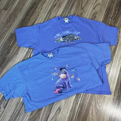 Buy Disney Store Eeyore T - Shirt Adult Size XL/2XL  Purple Winnie The Pooh Lot Of 2 • 28.35£