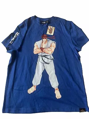 Buy Street Fighter Ryu Blue T Shirt Size Small • 7.99£