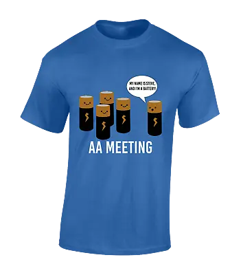 Buy Aa Meeting Mens T Shirt Funny Joke Design Gift Present Cool Retro Classic Top • 7.99£