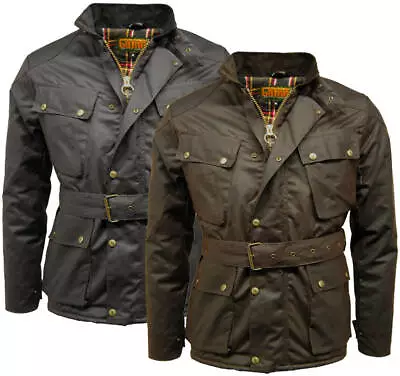 Buy Mens Game Speedway Quilted Biker Antique Waxed Cotton Motorcycle Jacket • 120£