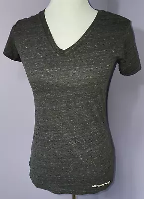 Buy Medium Microsoft Fargo North Dakota Shirt Heathered Gray V Neck 2010 Slim Fit • 17.36£