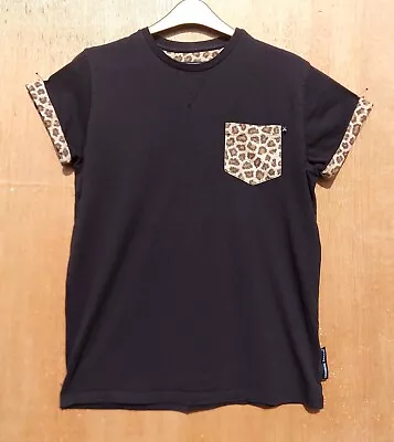 Buy Criminal Damage Size M Black With Animal Print Trim T-shirt GOOD CONDITION • 4.99£