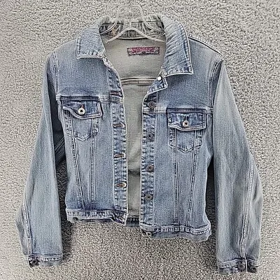 Buy VTG Silver Jeans Co. Denim Jean Jacket Womens Size S Fitted Button Up Light Wash • 24.01£