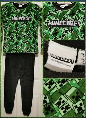 Buy Minecraft Creeper Pyjamas Set Official Mojang Merch PJs 11-12 Year Green Black  • 12.84£