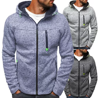 Buy Mens Hoodies Jacket Autumn Zip Up Hooded Casual Coat Sport Sweatshirt Outwear UK • 10.33£