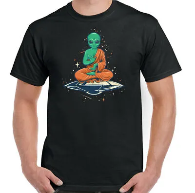 Buy Alien T-Shirt Buddha Mens Funny Spaceman Astronomy Atheist Atheism Yoga Top • 10.99£
