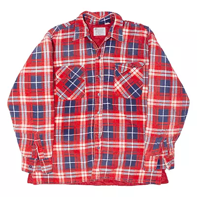 Buy Vintage ROYAL KNIGHT Lumberjack Jacket Red 90s Plaid Mens L • 9.99£