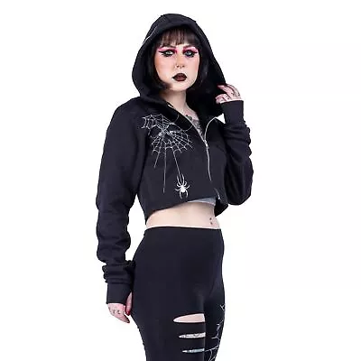 Buy Heartless Widow Maker Jacket Black Ladies Goth Emo Punk Alternative Spider Web • 44.99£