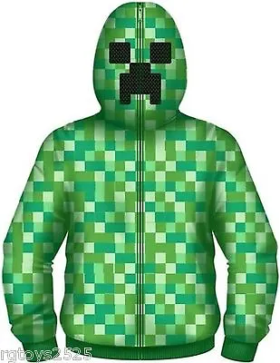 Buy Minecraft Creeper Hoodie 4 5 6 7 8 10 12 14 16 Child Sweatshirt Jacket New • 40.02£