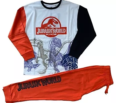 Buy New Boys Jurassic World Dinosaur Pyjamas.top And  Bottoms.9yrs.DEFECT MARKS • 6.95£