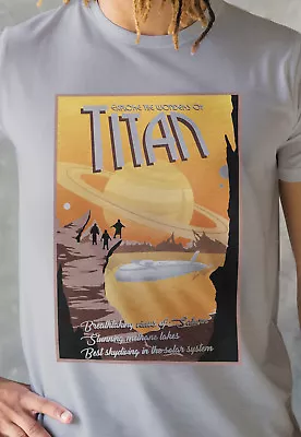 Buy Visit Titan T Shirt Retro Mars Mission Space Carl Sagan Cosmos Science Geek Tee • 14.99£
